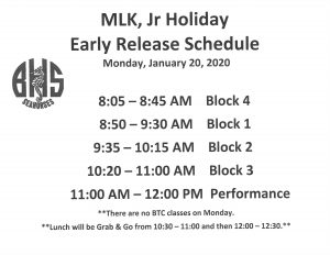 MLK Day Schedule